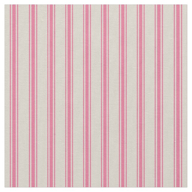 Tissu Bbeige et rose classique Ticking Stripes (Fermer)