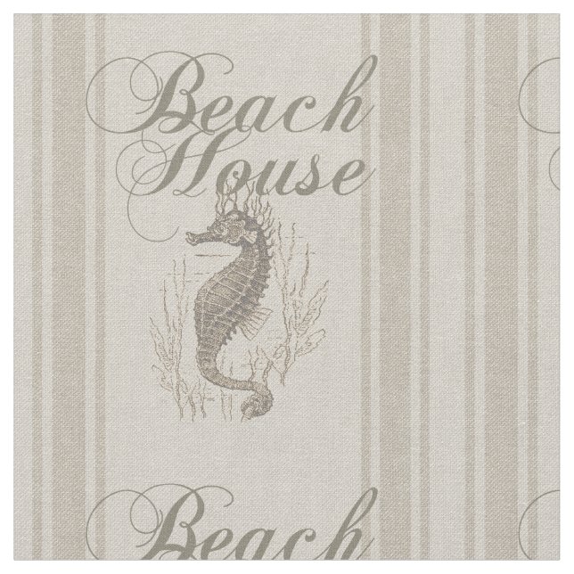 Tissu Beach House Seahorse Seashore (Fermer)