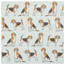 Beagles sur Aqua Fabric