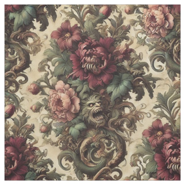 Tissu Beastly Bouquet - Tuile gothique victorienne (Échantillon)