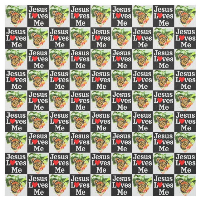 TISSU BEAU BÂTIMENT JÉSUS M'AIME CHRÉTIEN (Échantillon)