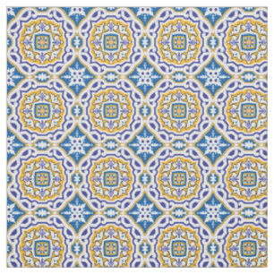 Tissu 💙 Beau bleu Azulejos 004, petite taille de carr