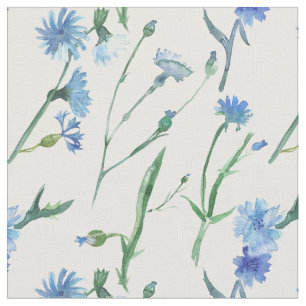 Tissu Beau cornfleurs d'aquarelle