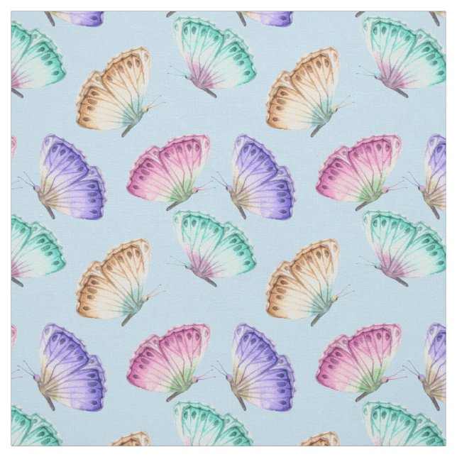 Tissu Beau Motif à papillon aquarelle (Échantillon)