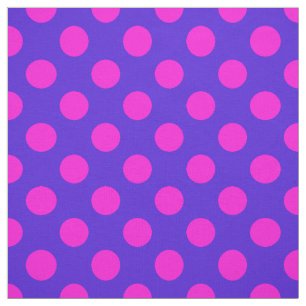 Tissu Beau Motif à points Polka rose et violet