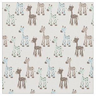 Tissu Beau motif bleu de bébé de girafe