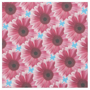 Tissu Beau Motif de fleurs de Gerbera rose moderne