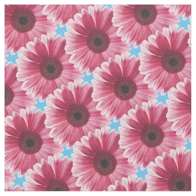 Tissu Beau Motif de fleurs de Gerbera rose moderne (Fermer)