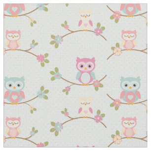 Tissu Beau motif de hibou de bébé