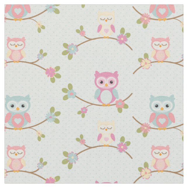 Tissu Beau motif de hibou de bébé (Fermer)
