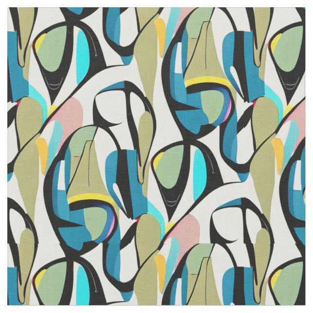Tissu Beau Motif du milieu du siècle (Fermer)
