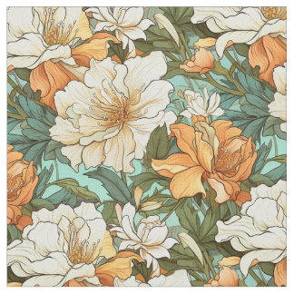 Tissu Beau motif floral Art Nouveau