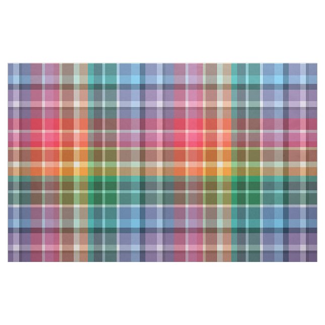 Tissu Beau plaid d'arc-en-ciel (Fat Quarter)