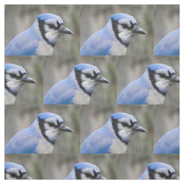 Tissu Beau plan rapproché de geai bleu (Échantillon)