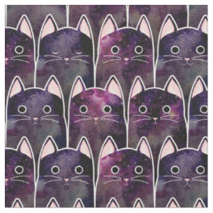 Tissu Beaucoup de Motif de chats galaxy