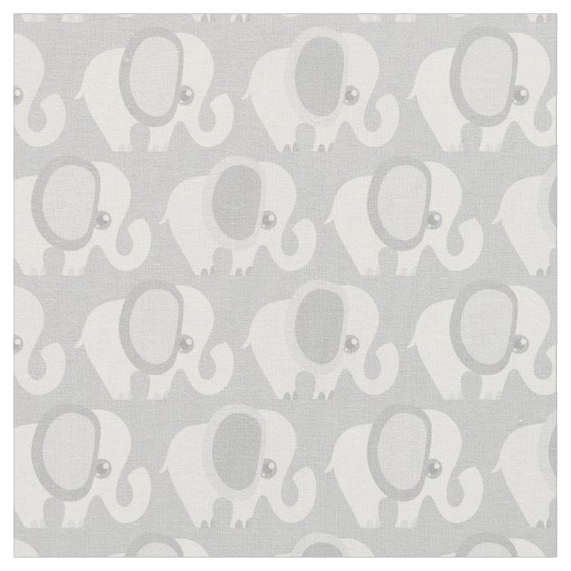 Tissu Beaux éléphants de gris de bébé (Fermer)
