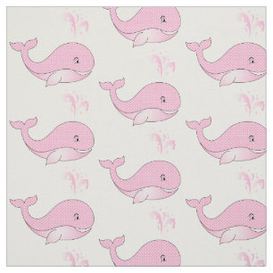 Tissu Bébé baleines en Pois roses  DO-IT-YOURSELF Arri
