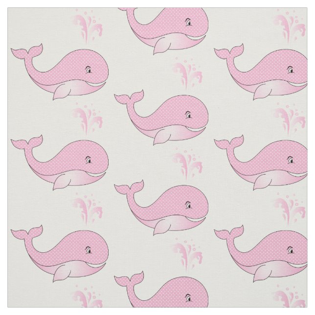 Tissu Bébé baleines en Pois roses| DO-IT-YOURSELF Arrièr (Échantillon)