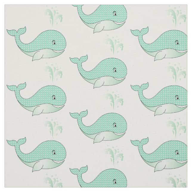 Tissu Bébé baleines en Pois verts| DO-IT-YOURSELF Arrièr (Échantillon)