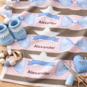 Tissu Bébé Bleu Badge en Chic Couleurs Élégantes