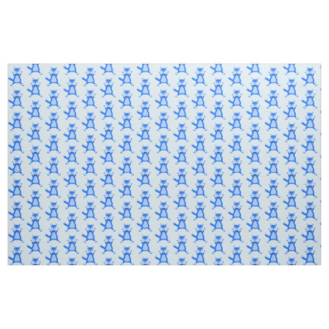 Tissu Bébé Bleu Cute Garçon Fox Motif (Yard)