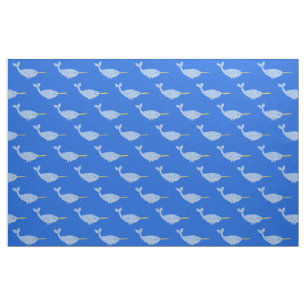 Tissu Bébé Bleu Cute Garçon Narwhal Motif