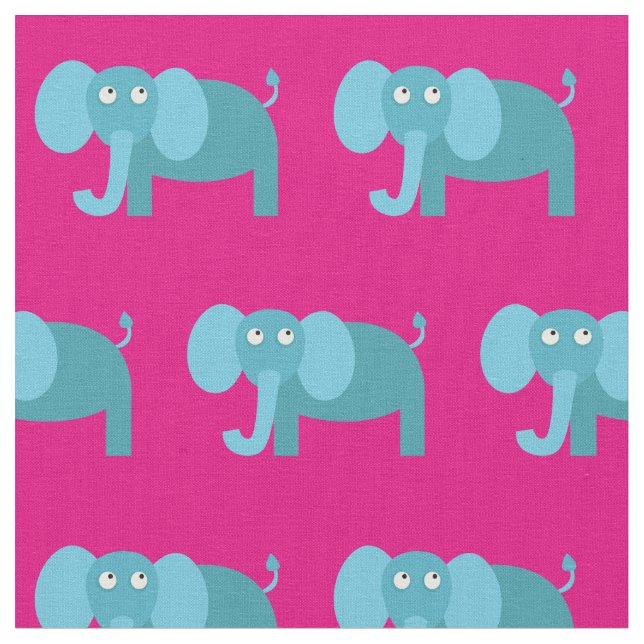 Tissu Bébé Eléphant mignon Nourriture rose (Fermer)