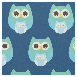 Tissu Bébé endormi Chouettes joli Décor de la pépinière