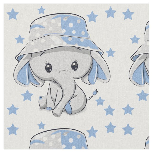 Tissu Bébé mignon éléphant garçon (Fermer)