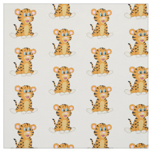 Tissu Bébé mignon Tigre Animal Safari Jungle Motif