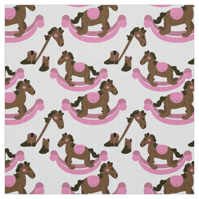 Tissu Bébé mignonne Cowgirl rose Rocking Horse (Échantillon)
