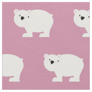 Tissu Bébé ours polaires Bébé Décor rose