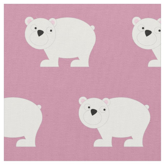 Tissu Bébé ours polaires Bébé Décor rose (Fermer)