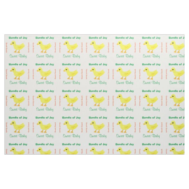 Tissu Bébé vert Orange Jaune Ducky Neutre Genre (Fat Quarter)