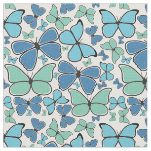 Tissu Bécasseaux à papillons bleus
