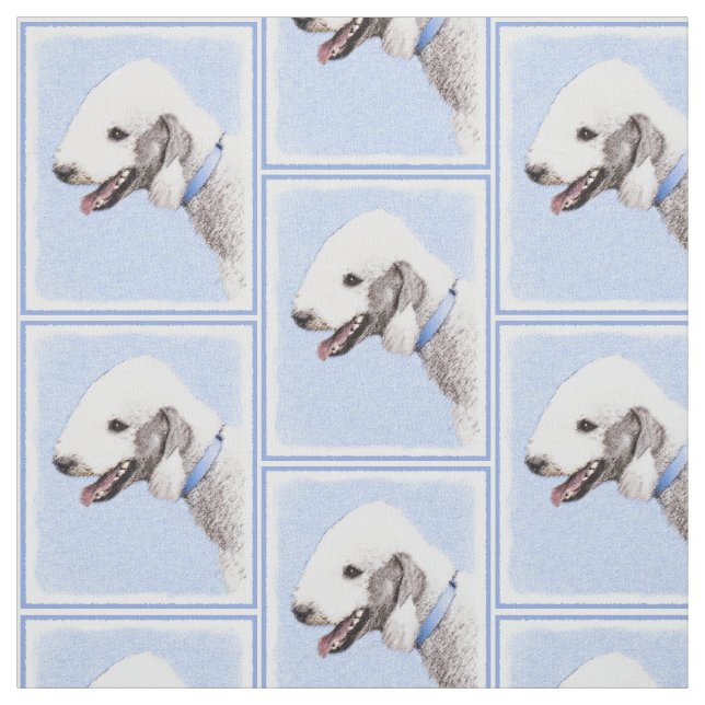 Tissu Bedlington Terrier Peinture - Art Chien original (Échantillon)