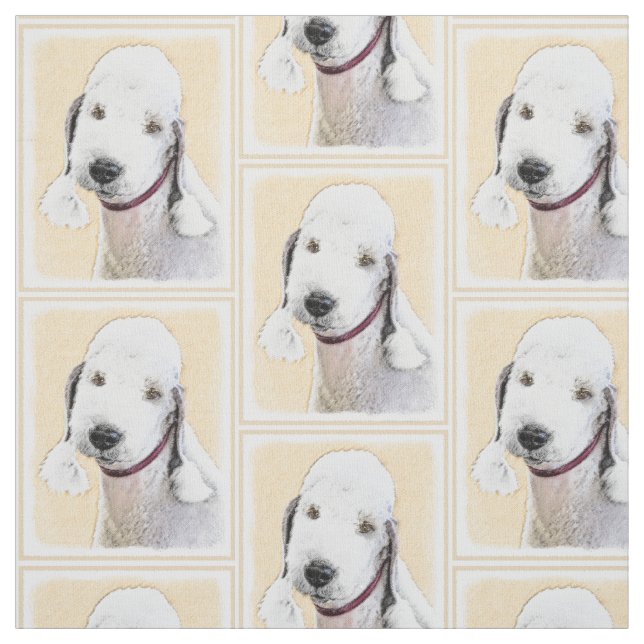 Tissu Bedlington Terrier Peinture - Art Chien original (Échantillon)