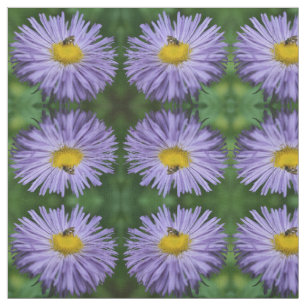 Tissu Bee On Aster Flowers Nature Motif