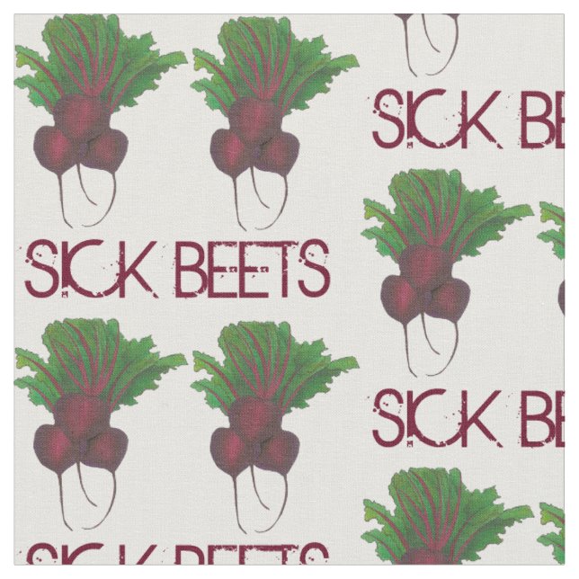 Tissu Beets Malades (Beats) Beet Rouge Végétarien Drôle  (Fermer)