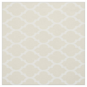 Tissu Beige, Blanc Marocain Motif Quatrefoil #4