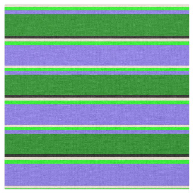 Tissu Beige, Chaux, Bleu moyen, Vert et Noir (Fermer)