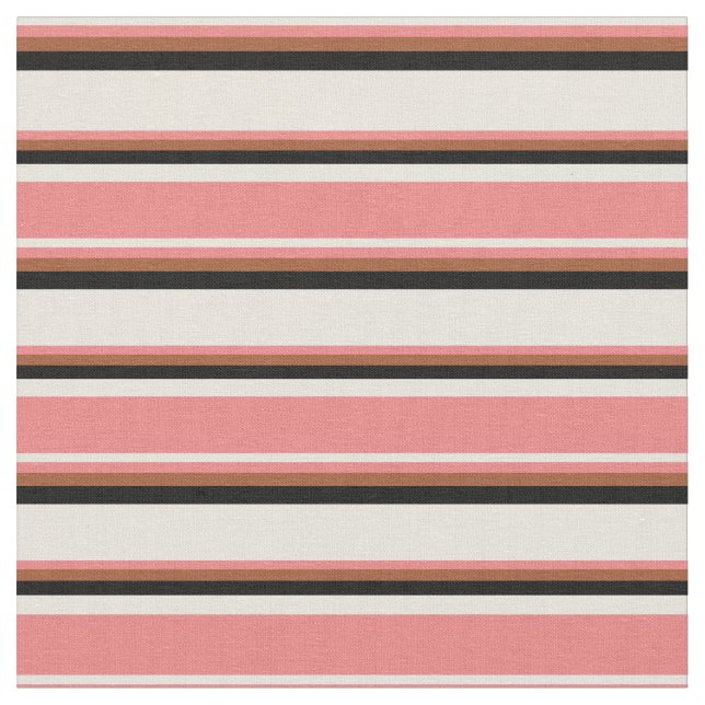 Tissu Beige, Corail clair, Sienne & Grandes Noires (Fermer)