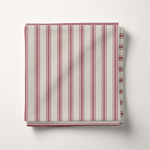 Tissu Beige et Crimson Rouge Classic Ticking Stripes