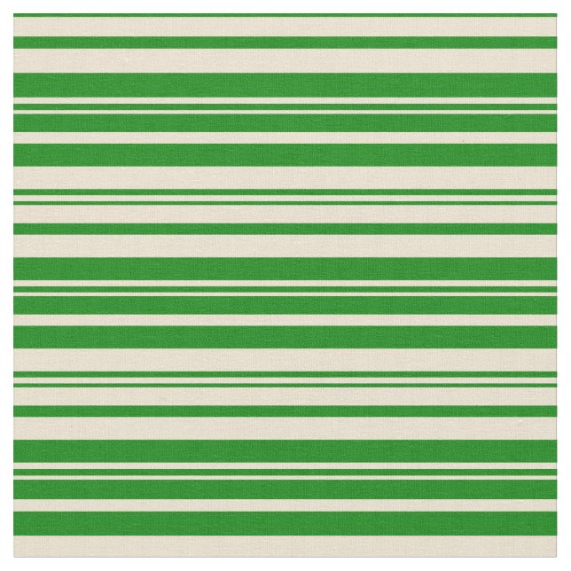 Tissu Beige et vert Motif des rayures (Fermer)