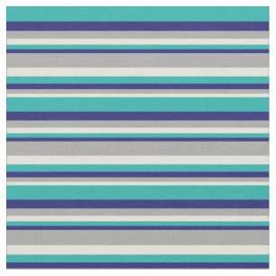 Tissu Beige, gris foncé, bleu nuit et vert mer clair