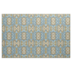Tissu Beige ocre Turquoise Bleu Éclectique Ethique