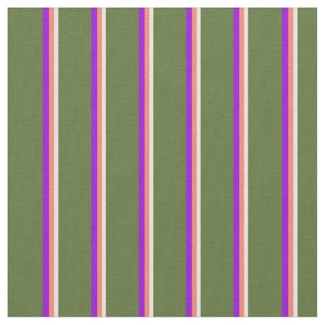 Tissu Beige, Saumon, Violet foncé et Vert olive foncé (Fermer)