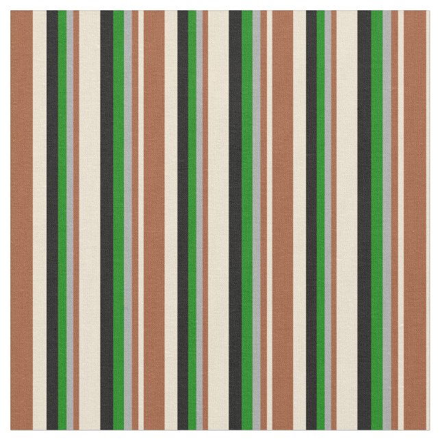 Tissu Beige, Sienne, gris foncé, vert et noir (Fermer)