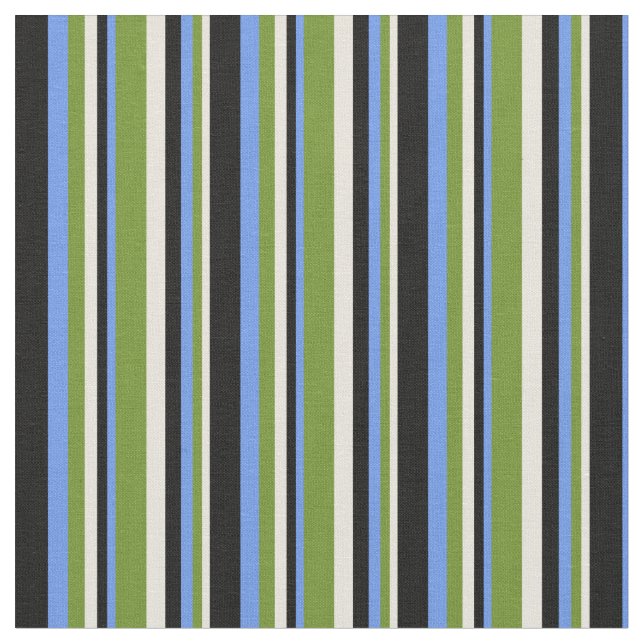 Tissu Beige, vert, bleu Cornflower et noir (Fermer)