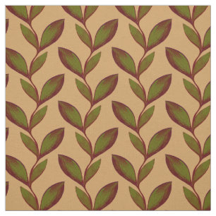 Tissu Beige & vert élégant sans couture motif plante